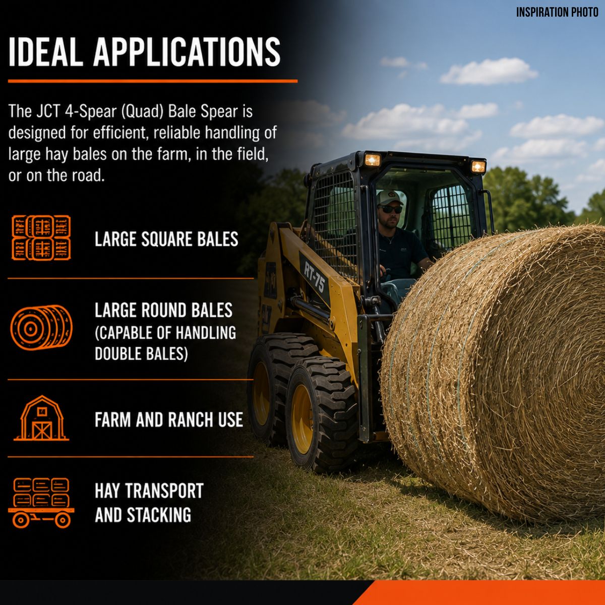 JCT Four Spear Hay Bale Spear