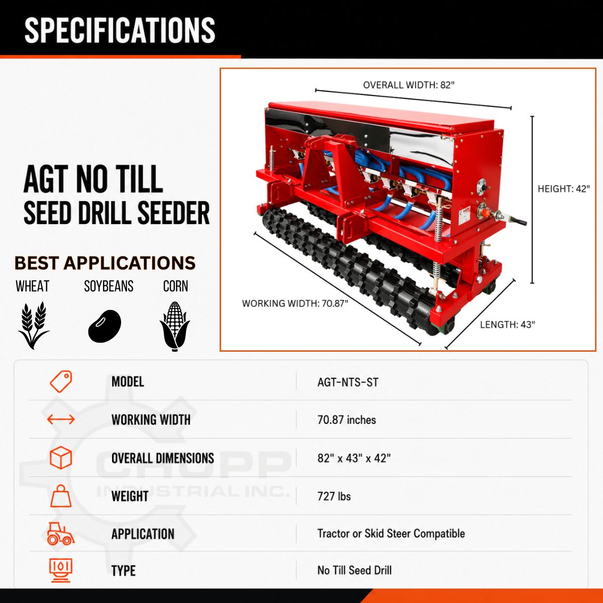 AGT No Till Seed Drill Seeder