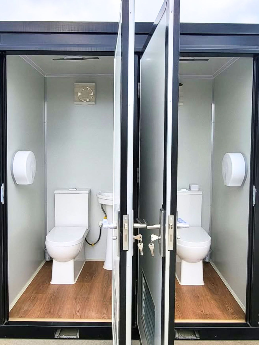 LUX Dual-Stall Portable Restroom Bathroom