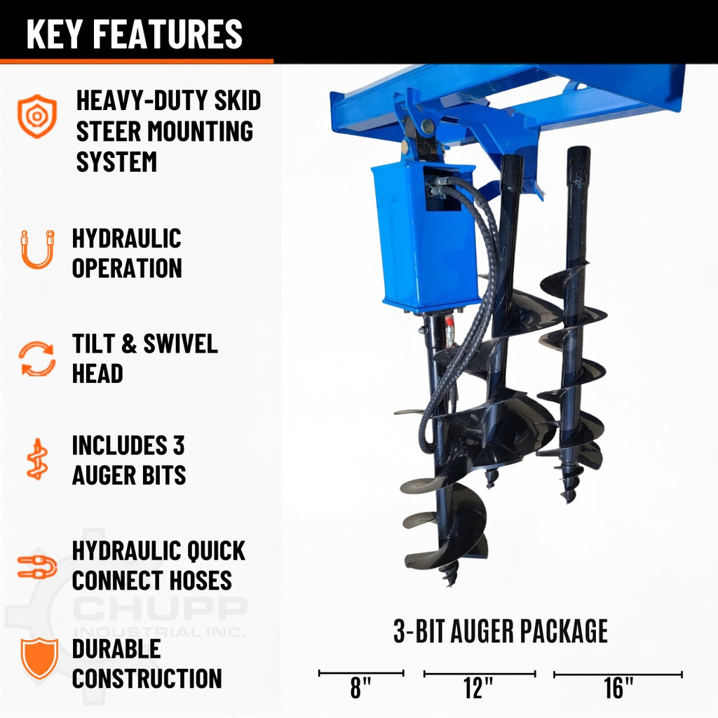 Auger 3-Bit Post Hole Digger