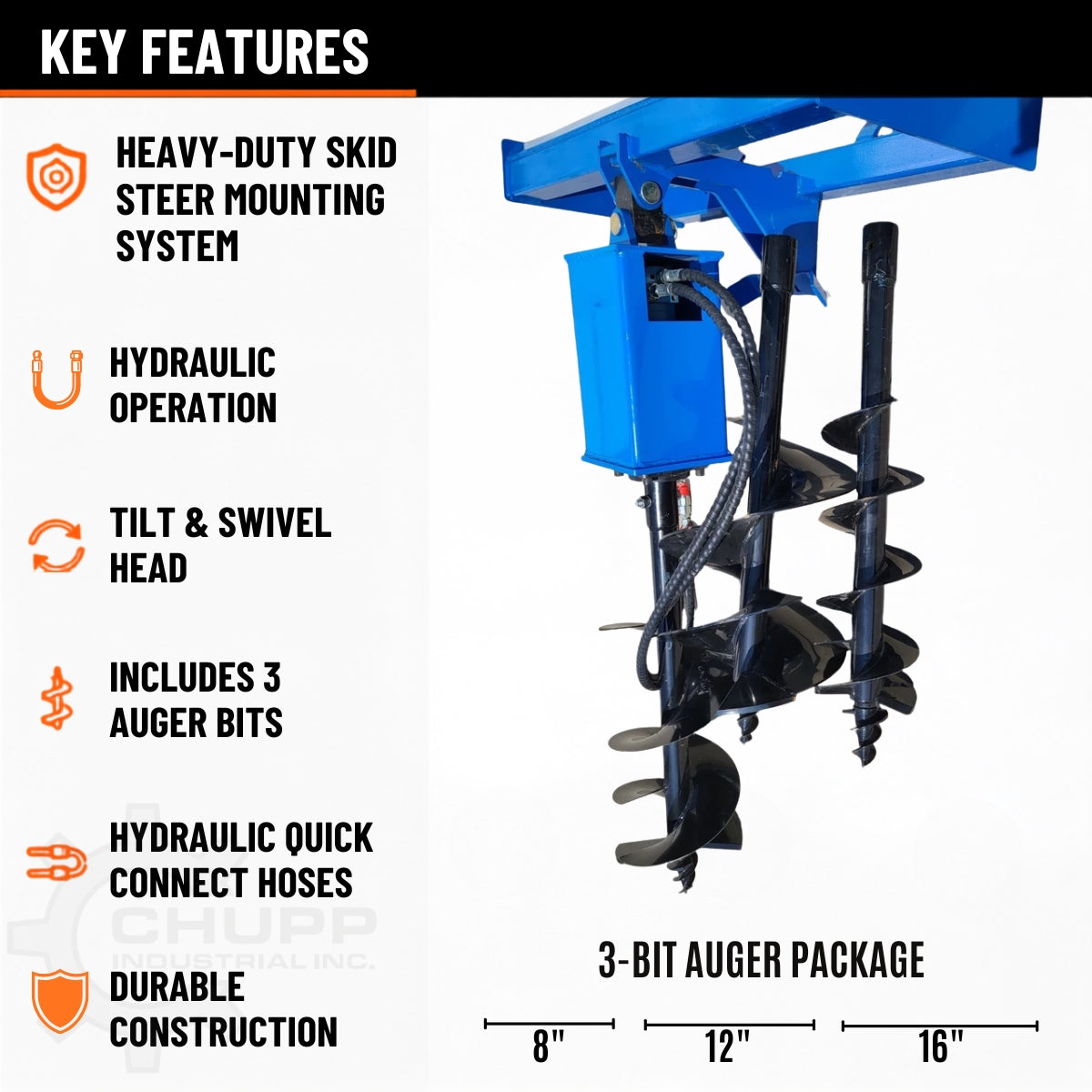 Auger 3-Bit Post Hole Digger