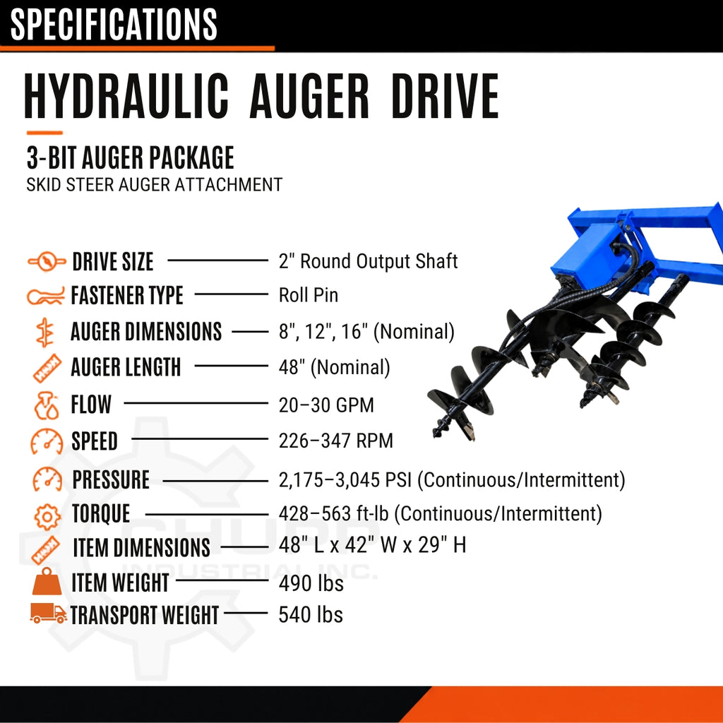 Auger 3-Bit Post Hole Digger
