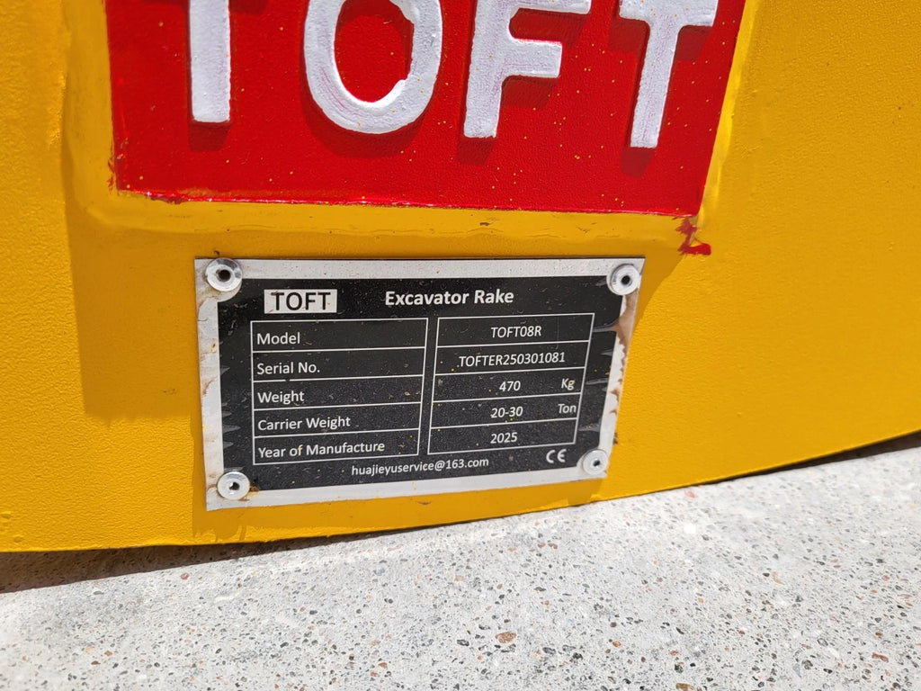TOFT08R Excavator Rake (Fits CAT 320)