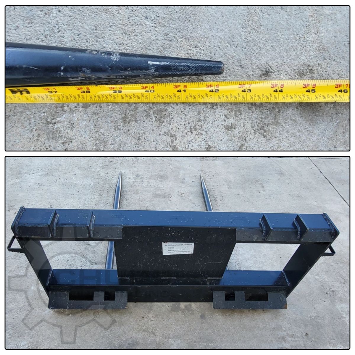42" JCT Double Tine Hay Bale Spear