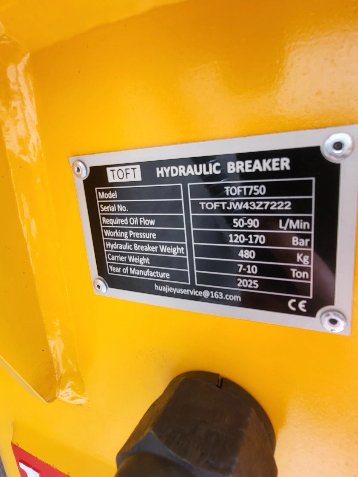TOFT 750 Hydraulic Hammer (7–10 Ton)