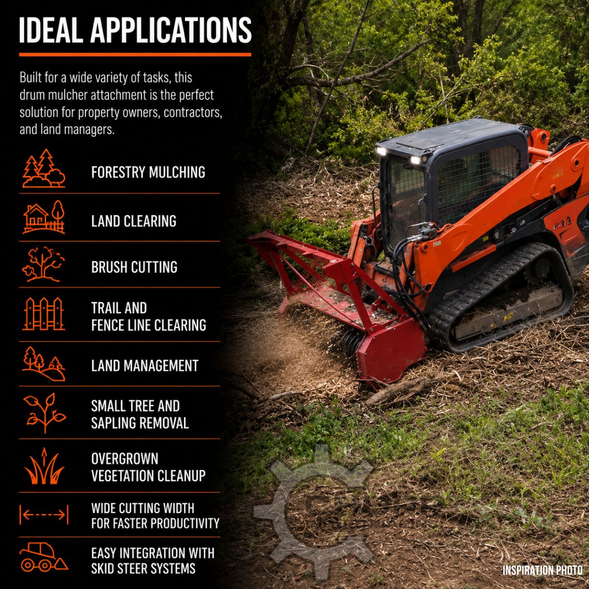 Raytree 72" High Flow Forestry Drum Mulcher