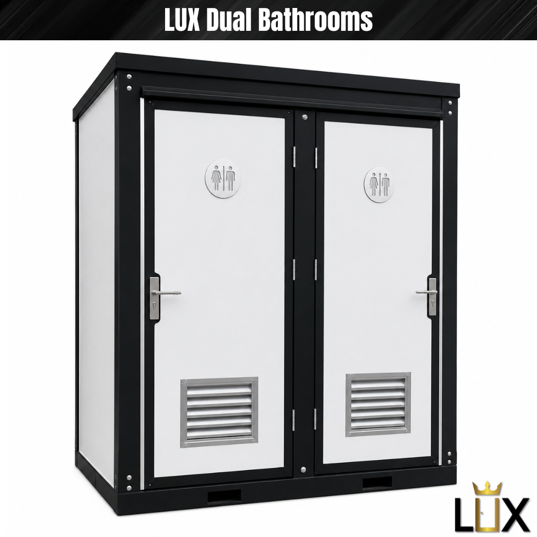 LUX Dual-Stall Portable Restroom Bathroom