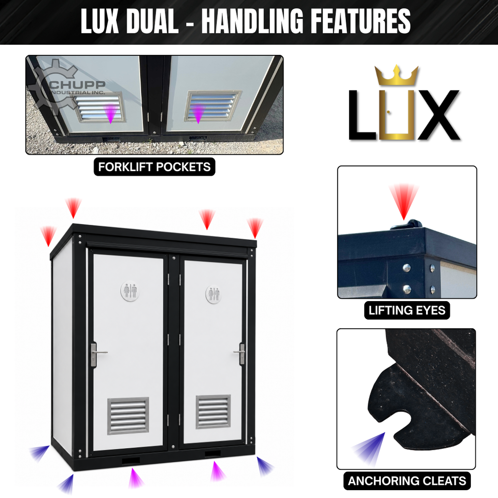 LUX Dual-Stall Portable Restroom Bathroom