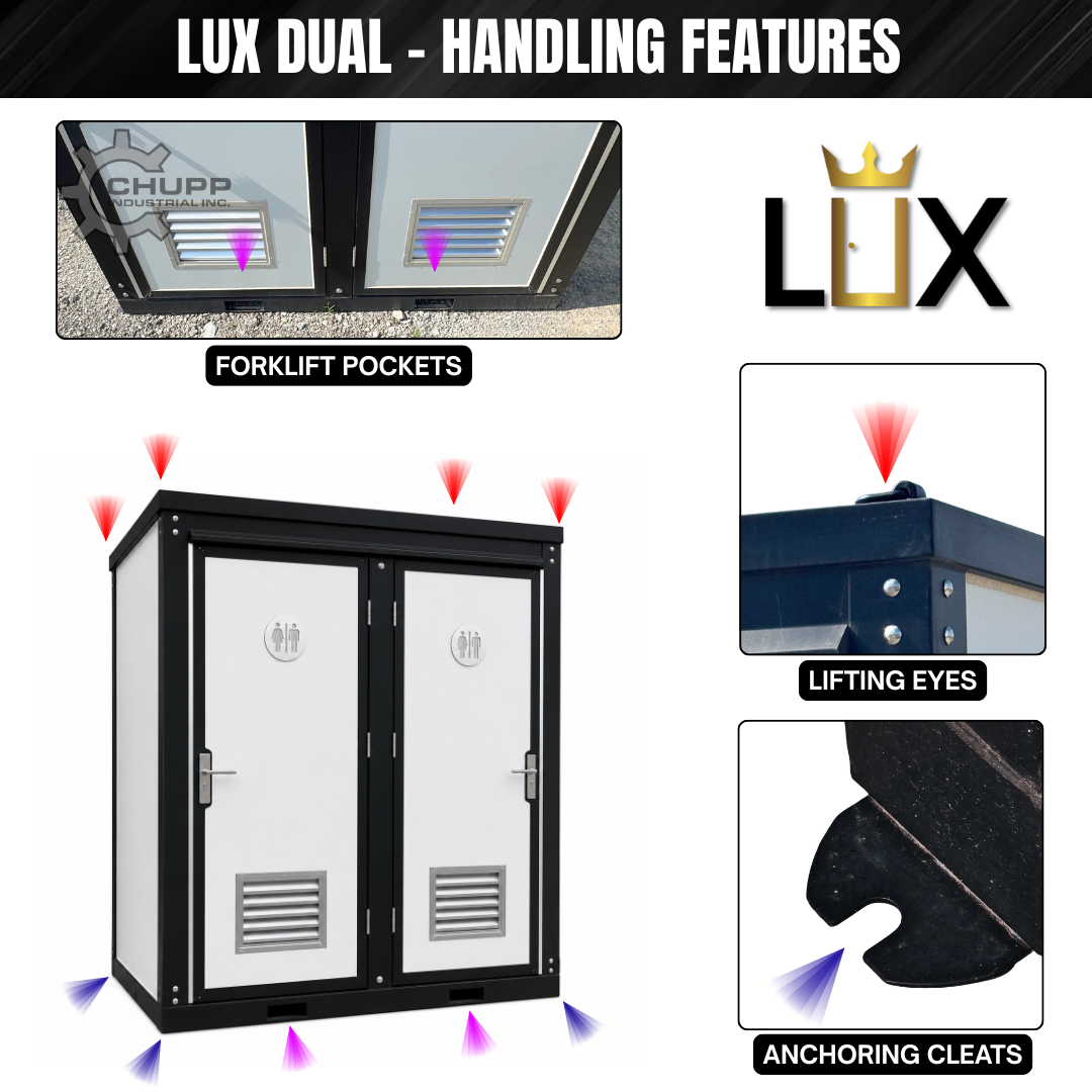 LUX Dual-Stall Portable Restroom Bathroom